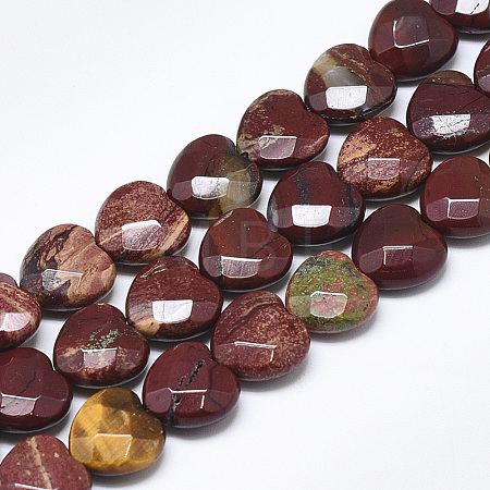 Natural Red Rainbow Jasper Beads Strands G-S357-E01-02-1