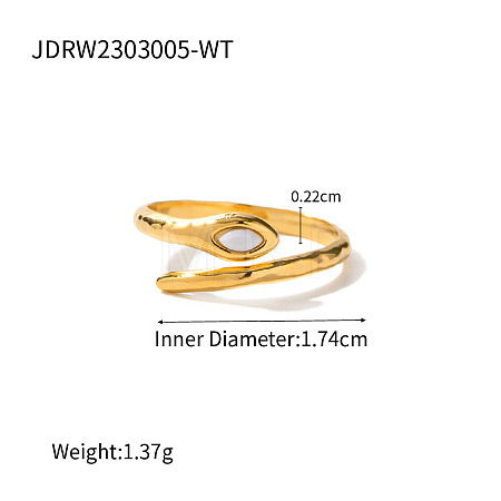 304 Stainless Steel with Cubic Zirconia Cuff Rings FS-WGA1504-04-1