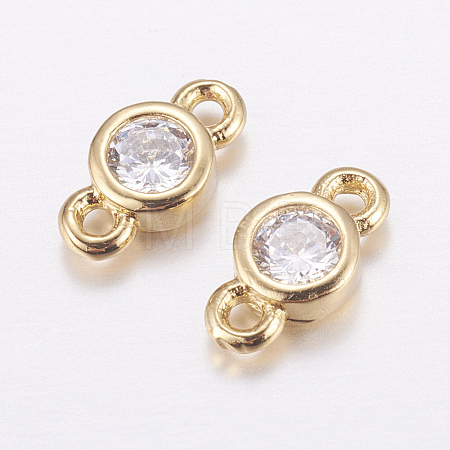 Brass Micro Pave Cubic Zirconia Links KK-P130-085G-1