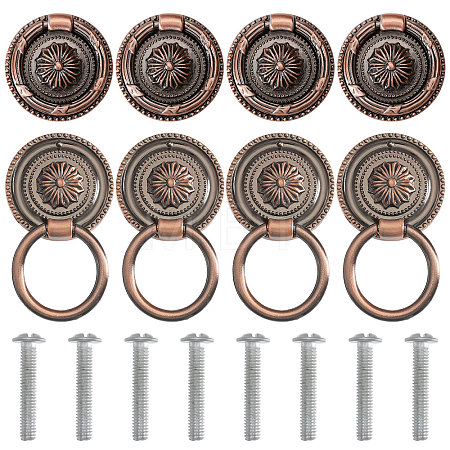8Pcs Flower Zinc Alloy Cabinet Handles AJEW-FH0006-30B-1