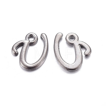 Gunmetal Plated Alloy Letter Pendants LS-PALLOY-J718-01B-U-1