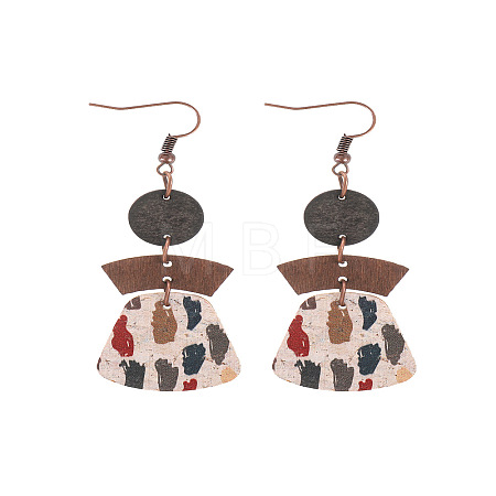 Alloy with Imitation Leather Dangle Earrings FS-WG30D02-12-1