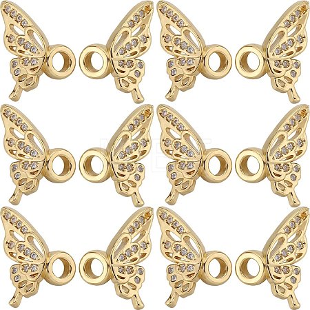 10 Sets Brass Micro Pave Clear Cubic Zirconia Pendants KK-SC0004-15-1