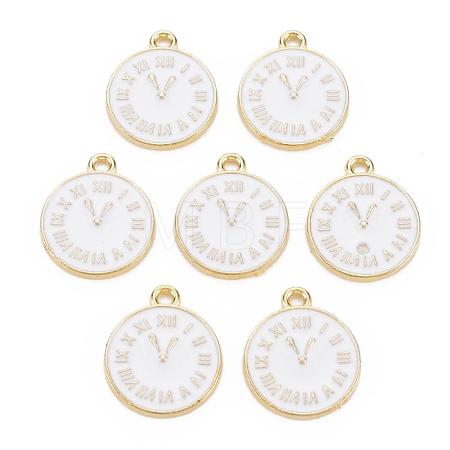 Clock Alloy Enamel Pendants X-ENAM-Q033-11D-1