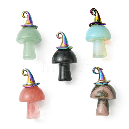 Mixed Gemstone Pendants PALLOY-JF02184-1