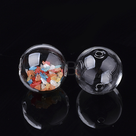 Handmade Blown Glass Globe Beads DH017J-1-16mm-1-1