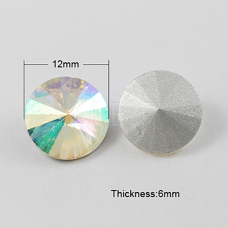 Glass Pointed Back Rhinestone RGLA-R003-12mm-11-1