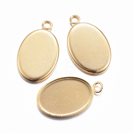 Ion Plating(IP) 304 Stainless Steel Pendant Cabochon Settings X-STAS-H383-12G-1