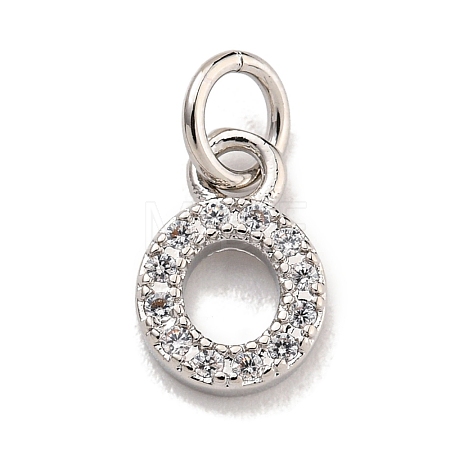 Initial Letter Brass with Cubic Zirconia Charms KK-Q814-26O-P-1