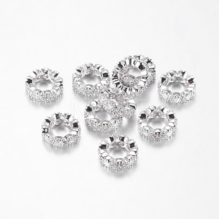 Brass Micro Pave Cubic Zirconia Beads ZIRC-F001-109P-A-1