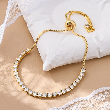 Adjustable Brass Micro Pave Cubic Zirconia Bracelets BJEW-G588-01G-1
