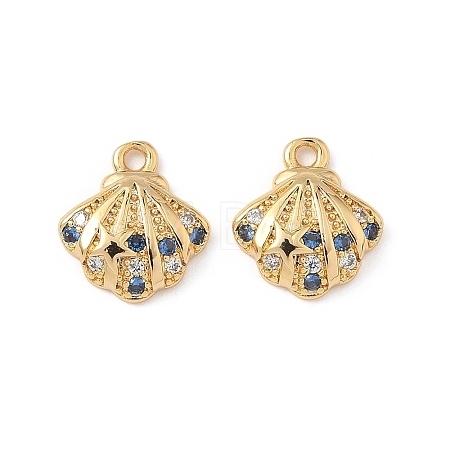 Brass Micro Pave Cubic Zirconia Charms X-KK-C099-01D-G-1