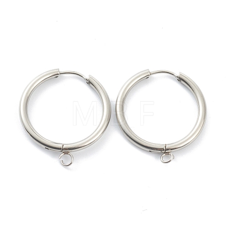 Tarnish Resistant 201 Stainless Steel Huggie Hoop Earring Findings STAS-P283-01L-P-1