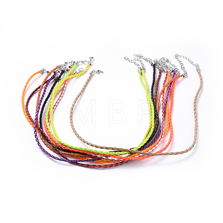 Trendy Braided Imitation Leather Necklace Making NJEW-S105-M-1