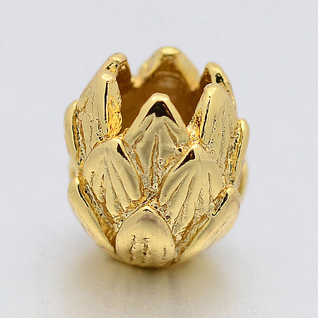 Brass Lotus Beads KK-F0292-13-1