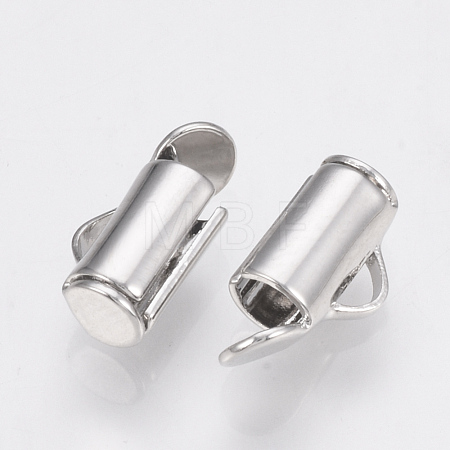 Brass Slide On End Clasp Tubes KK-Q747-11B-P-1