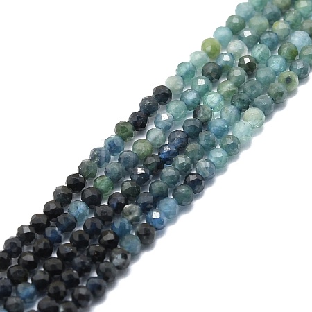 Natural Gradient Blue Tourmaline Beads Strands G-P457-A01-14A-1