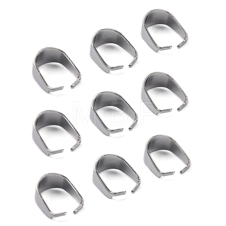 Tarnish Resistant 304 Stainless Steel Snap on Bails STAS-R048-10x7mm-1