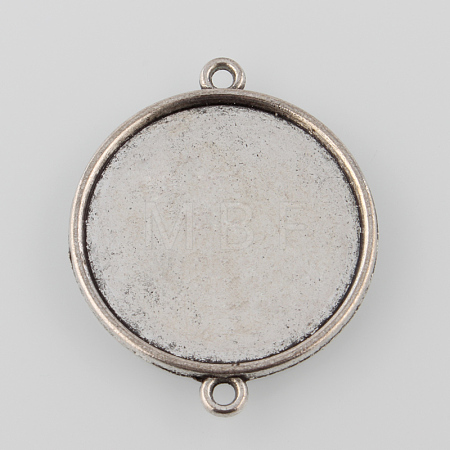 Tibetan Style Alloy Cabochon Connector Settings TIBE-M022-14AS-1