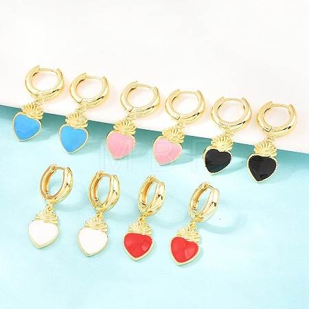 Valentine's Day Brass Hoop Earrings EJEW-Z164-11G-1