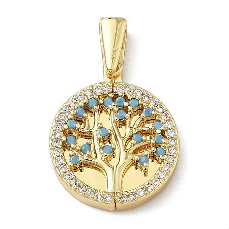 Brass Micro Pave Cubic Zirconia Pendants KK-L257-11G-1
