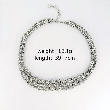 Brass Ring Link Chain Necklaces for Women WG84A7D-02-1