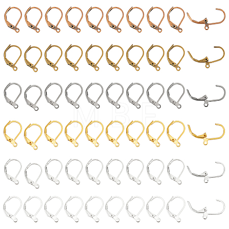 60Pcs 6 Colors Brass Leverback Earring Findings KK-LP0001-24-1