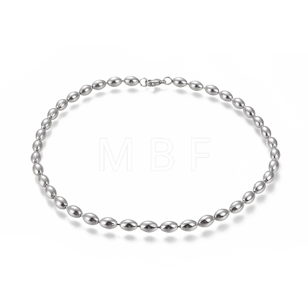 Non-Tarnish 304 Stainless Steel Beaded Necklaces NJEW-I238-05B-1