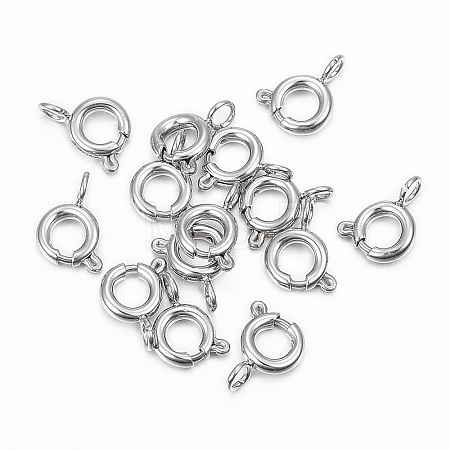 Tarnish Resistant 304 Stainless Steel Smooth Surface Spring Ring Clasps LS-STAS-H396-B-02P-1