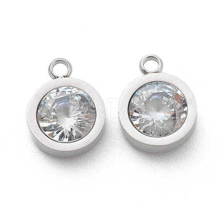 304 Stainless Steel Rhinestone Charms STAS-Z009-16P-1