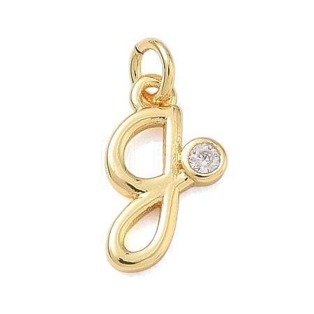 Brass Micro Pave Clear Cubic Zirconia Charms KK-D289-66G-G-1