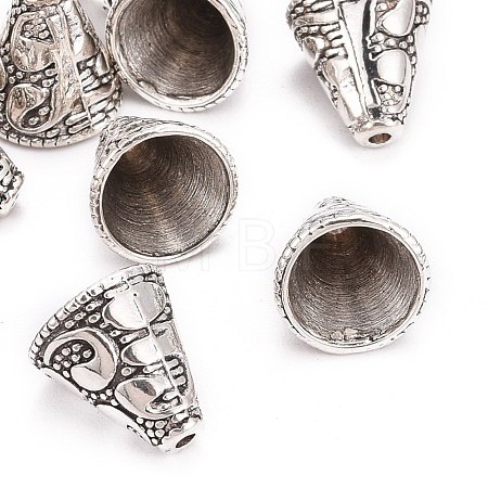 Tibetan Style Cone Alloy Bead Caps X-PALLOY-I112-09AS-1