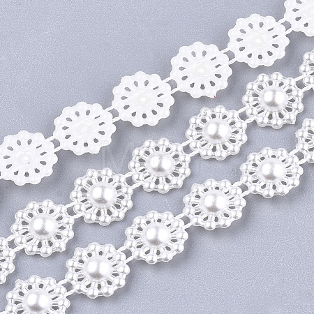 ABS Plastic Imitation Pearl Beaded Trim Garland Strand AJEW-S073-03-1
