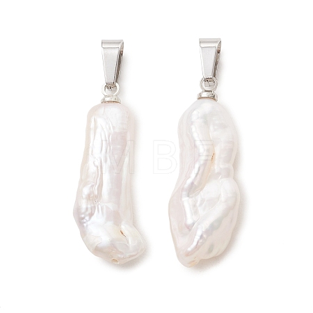 Natural Baroque Keshi Pearl Pendants PALLOY-JF05417-1