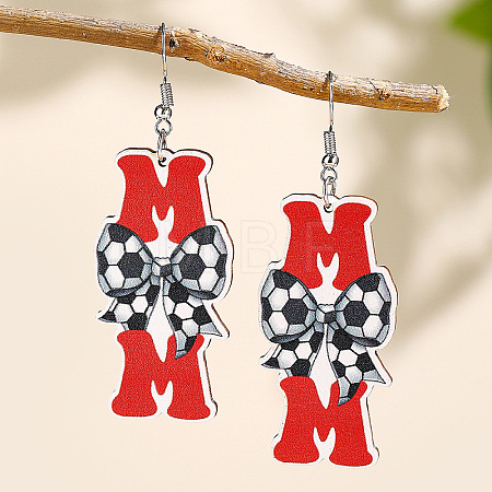 Mother's Day Wood Dangle Earrings FS-WG7FF6E-05-1