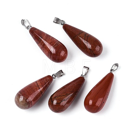 Natural Red Jasper Pendants G-N360-08P-03-1