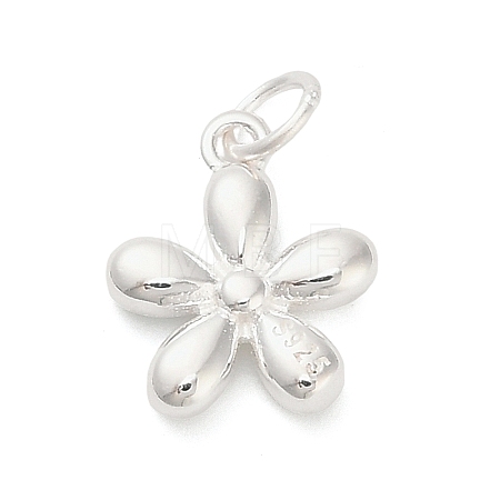 925 Sterling Silver Flower Charms STER-P071-14S-1
