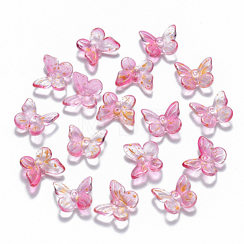 Two Tone Transparent Spray Painted Glass Charms X-GLAA-T016-22F-1