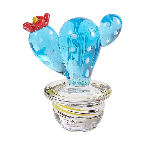 Small Glass Art Cactus Figurines JX537A-1