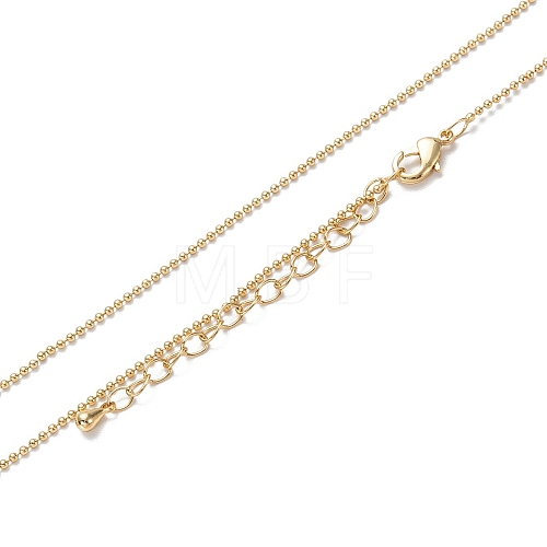Brass Ball Chain Necklaces X-NJEW-K123-02G-1