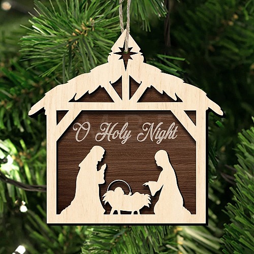 Wooden Jesus Pendant Decorations PW-WG700A1-02-1