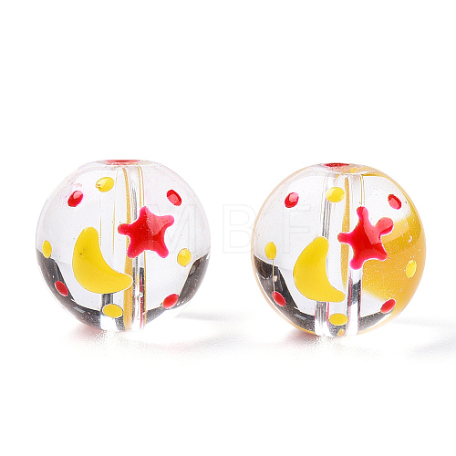 Transparent Handmade Lampwork Beads LAMP-T011-33B-1