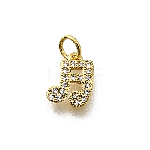 Brass Micro Pave Cubic Zirconia Charms KK-P295-50G-1