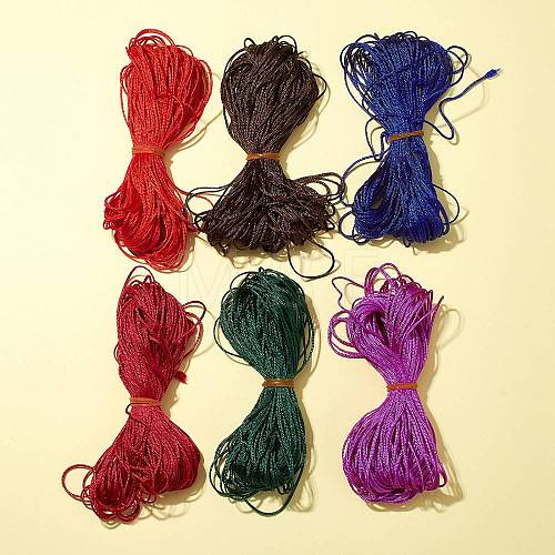 6 Bundle 6 Colors Nylon Thread Nylon String for Beading Jewelry Making NWIR-FS0001-01A-1