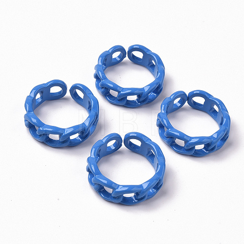 Spray Painted Alloy Cuff Rings RJEW-T011-27-RS-1