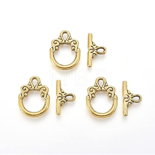 Tibetan Style Alloy Toggle Clasps PALLOY-J471-24AG-1