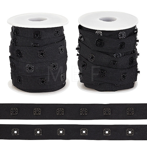 Olycraft 10 Yards Plastic Snap Button Tape Trim Polyester Ribbons DIY-OC0011-26A-1