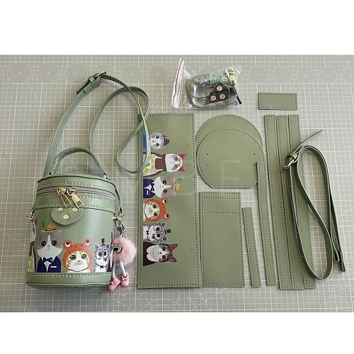 DIY PU Leather Lady Bag Making Kits PW-WG50652-04-1