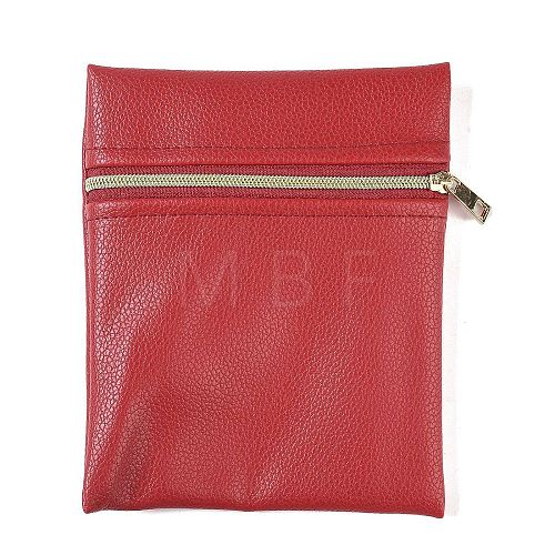 Imitation Leather Jewelry Storage Zipper Bags ABAG-G016-01D-01-1