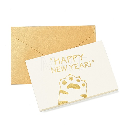 New Year Theme Paper Greeting Cards and Envelopes DIY-L060-A02-1